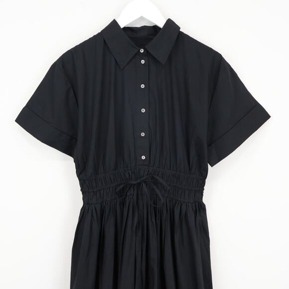 J.Crew Elena Midi Shirtdress Cotton Poplin Black Size 8 NWT - Picture 3 of 8